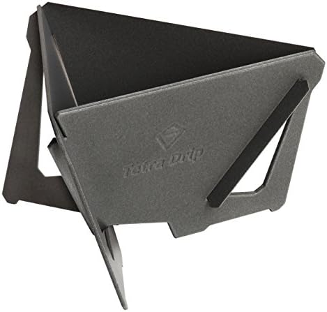 Munieq Tetra Drip Polypropylene Portable Pour Over Drip Coffee Maker, 1.5 Cup Coffee Brewer, Charcoal Gray