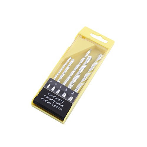 Click Here to See More Images 5Pcs Masonry Drill Bits Set Tungsten Steel Tip Concrete Brick Tile 4/5/6/8/10mm