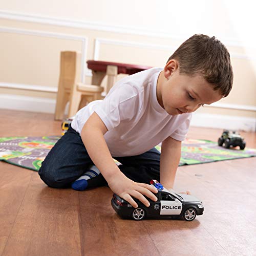 Toy To Enjoy Friction Powered Police Car with Light & Sounds - Heavy Duty Plastic Vehicle Toy for Kids & Children - Openable Doors, Detailed Interior - Thumbnail 4