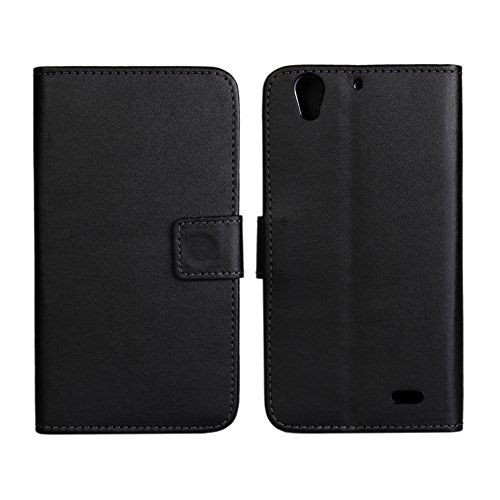Huawei G630 Case, iCoverCase PU Leather Case [Book Flip] Wallet Phone Shell [Card Slot] Kickstand Cover for Huawei Ascend G630 (Black)