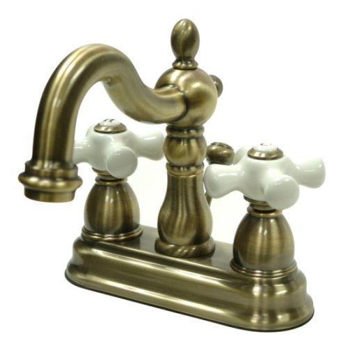 Kingston Brass KB1603PX 4 in. Centerset Bathroom Faucet, Antique Brass