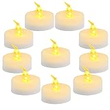 Homemory 100-Pack Battery Tea Lights Bulk, Flameless Flickering Tea Candles, Long-Lasting Battery Life, Amber Yellow, Ideal for Votive, Halloween, Parties