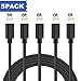 iPhone Charger Cable Fast Lightning Cable Long iPhone Cable Durable Lightning Charger 5 Pack 6FT Charging & Syncing USB Cord Compatible iPhone XS/Max/XR/X/8/8P/7P/6S/iPad/iPod/IOS (Black)