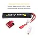 TATTU 7.4V Airsoft LiPO Battery with Deans Connector, 1000mAh 25C 2S Battery Pack for Airsoft Guns