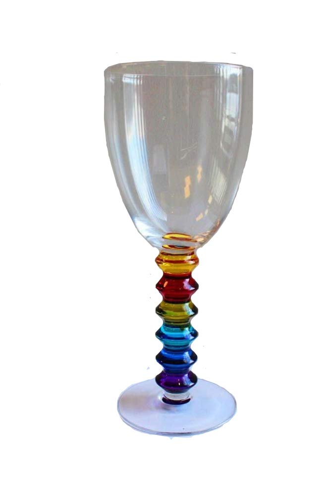 SET OF 6 RAINBOW DESIGN WHITE WINE GLASSES Amazon.co.uk Kitchen & Home