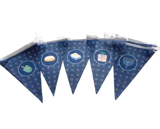 Chanukah bunting, fabric Hanukkah banner, reusable Chanukah decoration - 5 meters