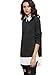 ROMWE Women's Classic Collar Long Sleeve Curved Hem Pullover Sweatshirt Black L
