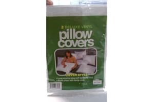 DEPENDABLE INDUSTRIES INC. ESSENTIALS 2-Pack Waterproof Zippered Vinyl Pillow Protectors – Durable, Easy-Clean Encasements for Spill, Moisture, and Dirt Protection – Standard Size 21” x 27”
