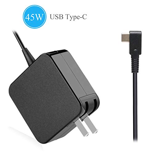 45W USB Type-C AC Adapter Laptop Wall Charger Replacement for HP Spectre x360 13 HP Pavillion X2; Lenovo ThinkPad X1 Carbon 2017 Yoga 910 720 13"; ASUS ZenBook 3 UX390 Power Supply Cord Plug