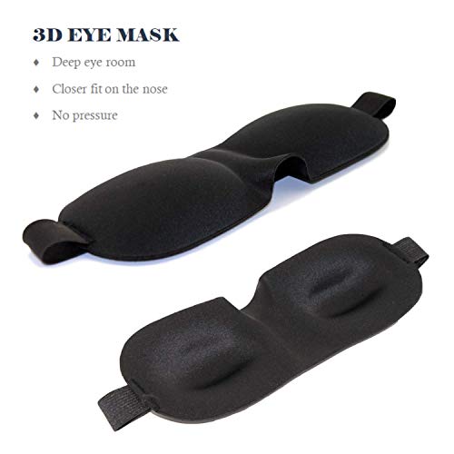 Sleep Mask, Sleeping Mask, Eye Mask for Men and Women with 3D Contoured Shape, 100% Block Out Light, Lightweight & Comfortable with Adjustable Strap for Traveling/Naps/Night Sleepingï¼ˆ3 Packï¼‰