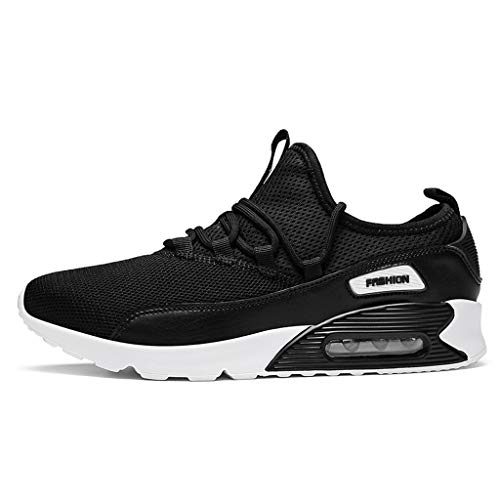Emimarol Men Mesh Breathable Shoes Air Cushion Sneakers Lightweight Non-Slip Running Shoes Black