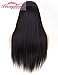 Persephone Light Yaki Straight 360 Lace Frontal Wig Pre Plucked with Baby Hair Virgin 360 Lace Wig Human Hair Brazilian Remy 360 Human Hair Wigs for Black Women 150 Density 14 Inch Natural Color