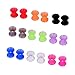 Longbeauty 22pcs/18pcs Soft Silicone Ear Gauges Flesh Tunnels Expander Stretchers Piercing Mixed Color Set (9 Pairs of Gauge=3mm(8g))