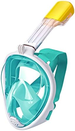 180° Panoramic Full Face Snorkel/Diving Mask with GoPro Attachment &amp; Carrying Bag - Snorkeling Design with Anti-fog and Anti-leak Technology (GReen, Small)