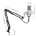 Professional Studio Condenser Microphone Computer PC Microphone Kit with 3.5mm XLR/Pop Filter/Scissor Arm Stand/Shock Mount for Professional Studio Recording Podcasting Broadcasting