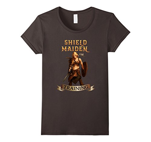 Women's Shield Maiden in Training  T shirt, Vikings Large Asphalt