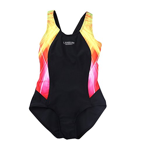 Bylike Girl Professional Competitive Racerback Swimsuit One Piece Athletic Bathing Suit 152 Black Pricepulse