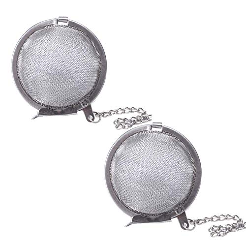 UPZHIJI Tea Strainer,Stainless Steel Mesh Tea Ball 2.1 Inch Tea Infuser Strainers ,Filters Tea Interval Diffuser for Tea (2 pcs)