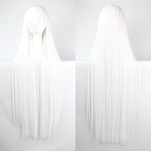 Women/ladies 40" 100cm Long Straight Hair Cosplay/costume/anime/party/bang Full Sexy Wig (White)