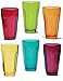 Circleware 44249 Heavy Base Colored Juice Drinking Glasses, Kitchen Entertainment Dinnerware Ice Tea Beverage Cups Glassware for Water, Milk, Beer, Whiskey and Bar Decor, Set of 6-12oz, Overture