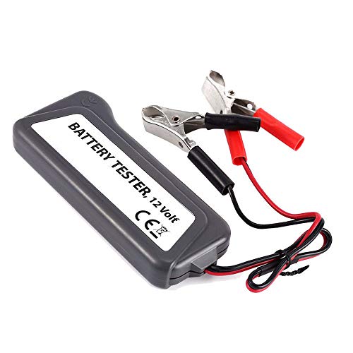12V Car Digital Battery Tester, Vehicle Battery Tester Alternator Tester 6 LED Lights Display Diagnostic Tool for Cars Motorcycle Batteries (Black, 4.7 x2 x0.7in)