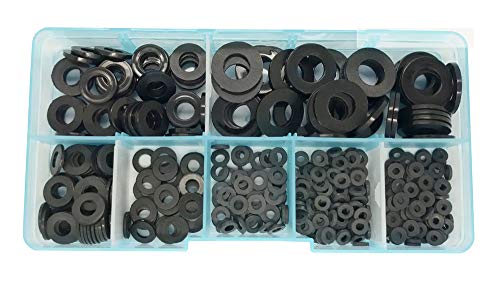 Guard4U 450Pcs Black Nylon Flat Washer Assortment Kit, for M2 M2.5 M3 M4 M5 M6 M8 Screw Bolt - Thumbnail 5