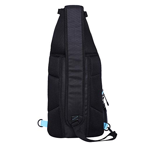 Kylebooker Fishing Pack Fishing Crossbody Gear Storage Shoulder Bag (Black with Blue)
