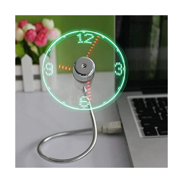USB-LED-Fan-HuiHeng-Mini-LED-Clock-Fan-with-Flexible-Gooseneck-Personal-Silent-Laptop-Fan-USB-Powered-for-Home-Office huiheng USB LED Fan, Mini LED Clock Fan with Flexible Gooseneck, Personal Silent Laptop Fan USB Powered for Home Office