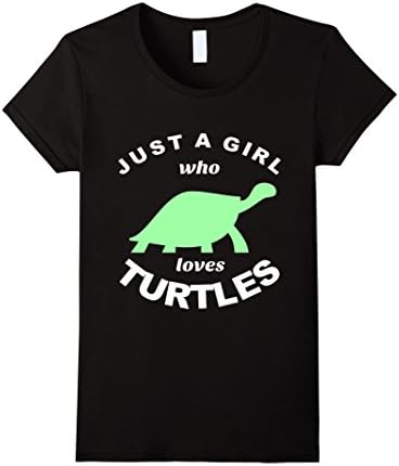 Womens Cute Turtle T-Shirt Just A Girl Who Loves Turtles Small Black