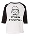RB Clothing Co Cute Star Wars Inspired Bodysuit “Storm Pooper Dark Side (5/6T, Blk/WHT 3/4 Length Baseball Tee)