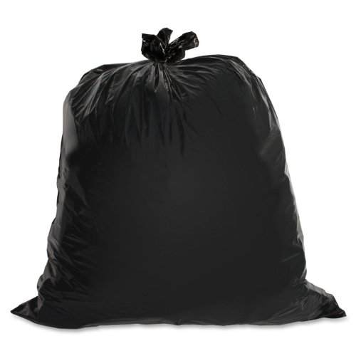 UPC 035255015349, Genuine Joe GJO01534 Heavy Duty Low-Density Puncture Resistant Trash Bag, 45 gallon Capacity, 46&quot; Length x 39&quot; Width x 1.50 mil Thickness, Black (Box of 50)