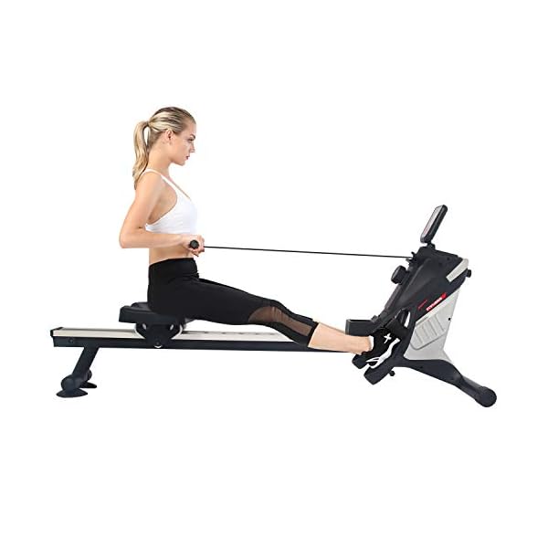 ISE-SY-1750-SY-1750-Magnetic-Rowing-Machine-with-8-Levels-of-the-Computer-Slide-Black-and-Red-145-x-46-x-20-cm ISE SY-1750 Rowing Machine with Magnetic Braking System, 8 Resistance Levels, Aluminium Slide, LCD Screen, Silent