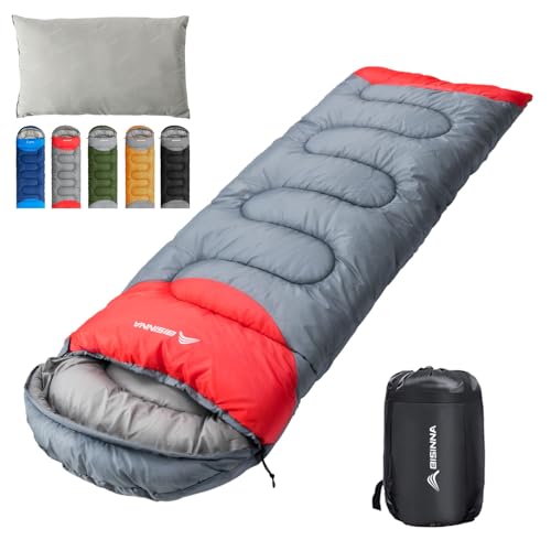 BISINNA Schlafsack 1.9kg 4 Jahreszeiten Wasserdichter Warmer Deckenschlafsack mit Kompressionssack für Erwachsene, Damen, Herren Outdoor Camping, Wand