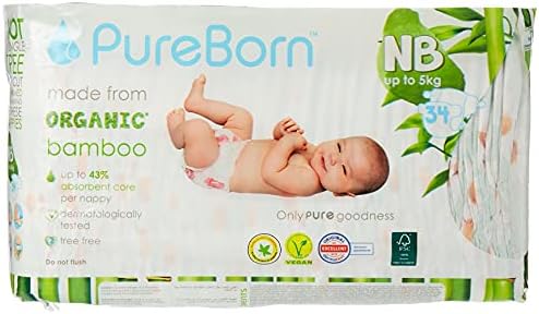 PureBorn Eco Organic Natural Bamboo Plant Based Diapers