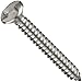 18-8 Stainless Steel Sheet Metal Screw, Plain Finish, Oval Head, One-Way Drive, Type AB, 1-1/4
