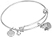 Halos & Glories Crown Charm Shiny Silver Bangle Bracelet