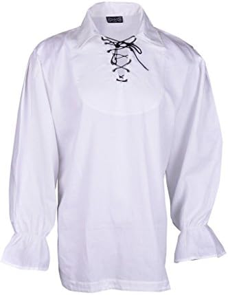 GothikShopMen's Renaissance Summer Pirate Shirt Medieval Hippie Costume