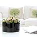 MyGift® 6 inch Realistic Artificial Faux Mixed Succulent Plants Arrangement w/Black Round Ceramic Vase