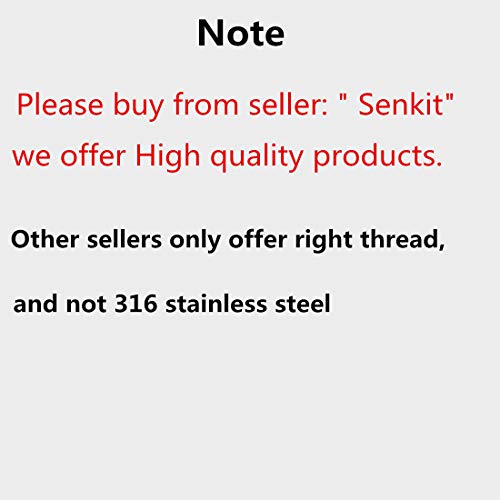 Senmit Threaded Stud Tension End Fitting Terminal, 1/8" Stainless Steel Cable Railing, Cable Deck Railing Hand Swage T316 Marine Grade 60 Pack