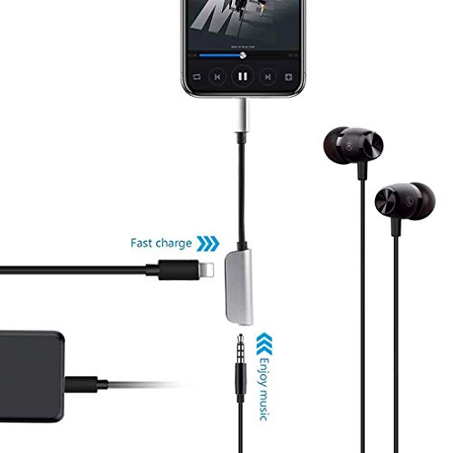 image for Pilloit Headphones Adapter Car Charger for iPhoneX Adapter Aux Headpho