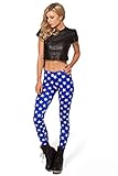 Ensasa Women'S Fashion Digital Print Blue Stars Spandex Strenchy Leggings