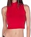 Sakkas Mock Neck Turtleneck Sleeveless Scuba Crop Top - Made in USA