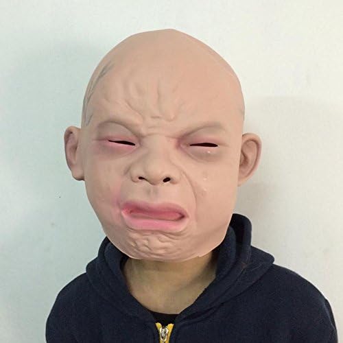 GlowSol Halloween Super Creepy Scary Crying Baby Mask Latex Animal Costume Toys