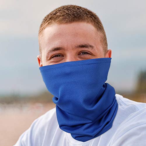 Winter Neck Gaiter Warmer, Fleece Face Covering Scarf, Outdoor adjustable Scarf (A-black+grey with bonus, Large)