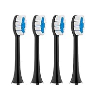 ZEHONG Electric Toothbrush Replacement Brush Heads Refill,W Shape,Soft and Comfortable Brush,Deep Cleaning,Not Lose Hair,4 Count Black