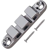 2Pcs 3-String Electric Bass Head Retainer String Tree String Buckle Guide Groove with Mounting Screws for Electric Bass Accessory Chrome
