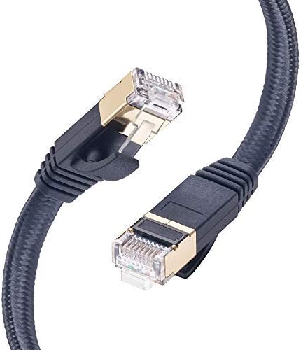 Cat 7 Ethernet Cable, Hymeca Nylon Braided Cat 7 Cable 3 ft Xbox PS4 Network Cable Shielded - Solid Flat Internet Network Computer Patch Cord Slim Cat7 High Speed LAN Wire with Rj45 Connectors