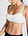 CRZ YOGA Women's Padded Cool-look Criss Cross Strappy Yoga Sports Bra White M
