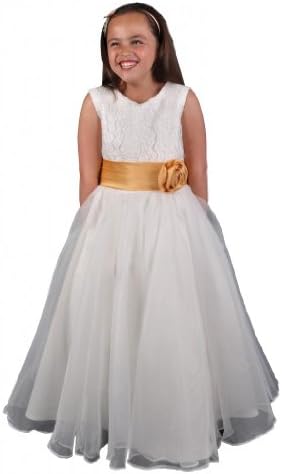 Jessidress Girls Wedding Dress Party Dress Communion Dress Model Ana 12 Years White