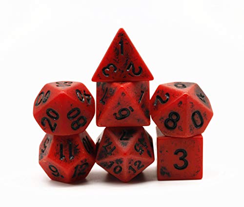HD Dice DND RPG Red Retro Dice Set Fit Dungeons and Dragons(D&D) Pathfinder Role Playing Games Ancient Acrylic Dice - Thumbnail 2